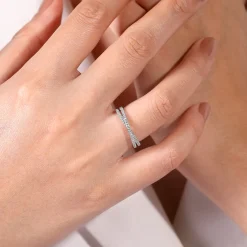 Online Gabriel & Co. 14K White Gold Diamond Criss Cross Ring