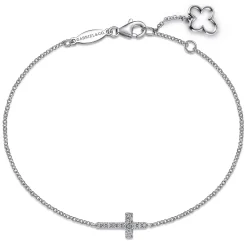 Gabriel & Co. 14K White Gold Diamond Cross Bracelet