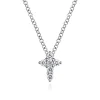 Discount Gabriel & Co. 14K White Gold Diamond Cross Necklace