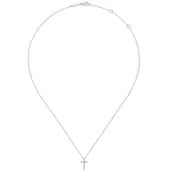 Gabriel & Co. 14K White Gold Diamond Cross Necklace