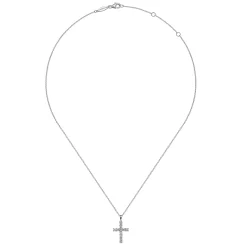 Clearance Gabriel & Co. 14K White Gold Diamond Cross Pendant Necklace