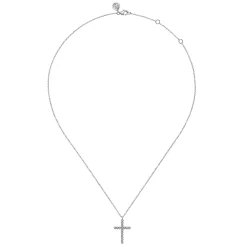 Gabriel & Co. 14K White Gold Diamond Cross Pendant Necklace