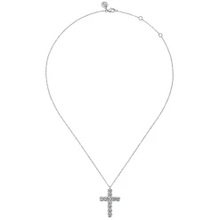 Outlet Gabriel & Co. 14K White Gold Diamond Cross Pendant Necklace