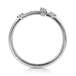 Online Gabriel & Co. 14K White Gold Diamond Cross Ring
