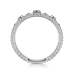 Sale Gabriel & Co. 14K White Gold Diamond Crown Bujukan Ring