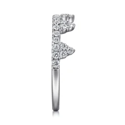 New Gabriel & Co. 14K White Gold Diamond Crown Ring