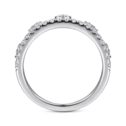 New Gabriel & Co. 14K White Gold Diamond Crown Ring