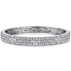 Clearance Gabriel & Co. 14K White Gold Diamond Cuff Bangle Bracelet