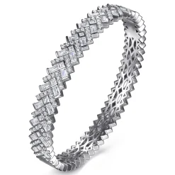 Sale Gabriel & Co. 14K White Gold Diamond Cuff Bangle