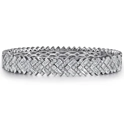 Sale Gabriel & Co. 14K White Gold Diamond Cuff Bangle