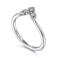 Gabriel & Co. 14K White Gold Diamond Curved Anniversary Band - 0.06 ct