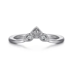 Gabriel & Co. 14K White Gold Diamond Curved Anniversary Band - 0.06 ct