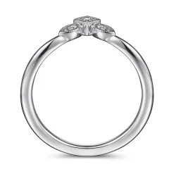 Gabriel & Co. 14K White Gold Diamond Curved Anniversary Band - 0.06 ct