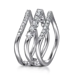 Hot Gabriel & Co. 14K White Gold Diamond Curved Easy Stackable Ring
