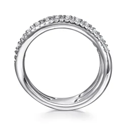 Hot Gabriel & Co. 14K White Gold Diamond Curved Easy Stackable Ring
