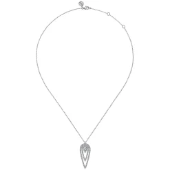 Outlet Gabriel & Co. 14K White Gold Diamond Drop Elongated Pear Shape Pendant Necklace