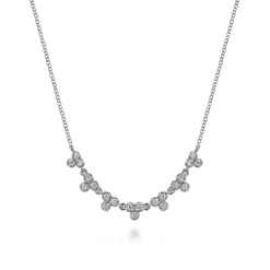 Outlet Gabriel & Co. 14K White Gold Diamond Droplet Link Necklace
