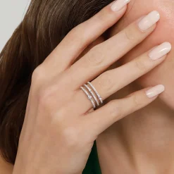 Clearance Gabriel & Co. 14K White Gold Diamond Easy Stackable Ring