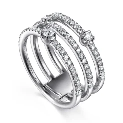 Clearance Gabriel & Co. 14K White Gold Diamond Easy Stackable Ring