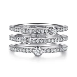 Clearance Gabriel & Co. 14K White Gold Diamond Easy Stackable Ring