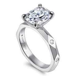 Hot Gabriel & Co. 14K White Gold Diamond Engagement Ring