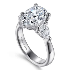 Hot Gabriel & Co. 14K White Gold Diamond Engagement Ring