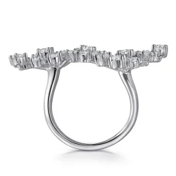 Online Gabriel & Co. 18K White Gold Diamond Floral Open Ladies Ring
