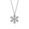 Outlet Gabriel & Co. 14K White Gold Diamond Flower Pendant Necklace