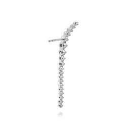 Gabriel & Co. 14K White Gold Diamond Graduating Ear Climber Drop Earrings
