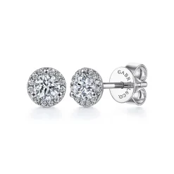 Gabriel & Co. 14K White Gold Diamond Halo Stud Earrings