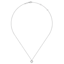 Gabriel & Co. 14K White Gold Diamond Heart Pendant Necklace