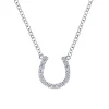 Discount Gabriel & Co. 14K White Gold Diamond Horseshoe Pendant Necklace