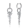 Clearance Gabriel & Co. 18K White Gold Diamond Huggies with Cascading Cluster Drops