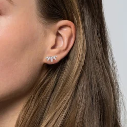 Discount Gabriel & Co. 14K White Gold Diamond Illusion Marquise Ear Climber Stud Earrings