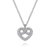 Sale Gabriel & Co. 14K White Gold Diamond Infinity Heart Pendant Necklace