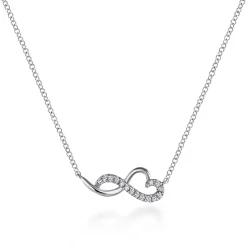 Online Gabriel & Co. 14K White Gold Diamond Infinity Heart Pendant Necklace