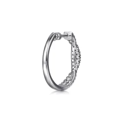 Gabriel & Co. 14K White Gold Diamond Intricate Hoop Earrings