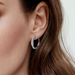 Gabriel & Co. 14K White Gold Diamond Intricate Hoop Earrings