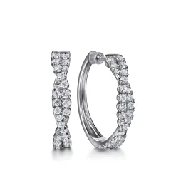 Gabriel & Co. 14K White Gold Diamond Intricate Hoop Earrings