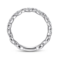 Discount Gabriel & Co. 14K White Gold Diamond Leaf Ring