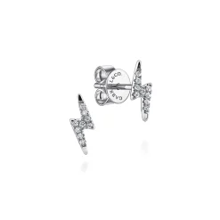 Clearance Gabriel & Co. 14K White Gold Diamond Lightning Bolt Stud Earrings