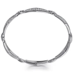 Discount Gabriel & Co. 14K White Gold Diamond Link Bangle Bracelet
