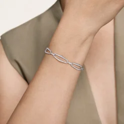Discount Gabriel & Co. 14K White Gold Diamond Link Bangle Bracelet