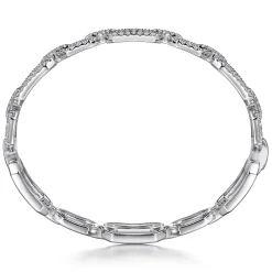 Best Gabriel & Co. 14K White Gold Diamond Link Bangle