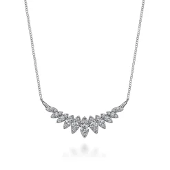 Discount Gabriel & Co. 14K White Gold Diamond Marquise Bar Necklace