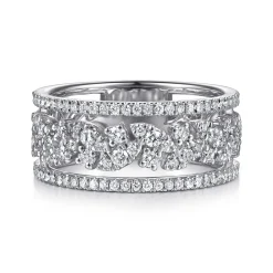 Discount Gabriel & Co. 14K White Gold Diamond Marquise Easy Stackable Ring