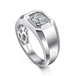 Online Gabriel & Co. 14K White Gold Diamond Mens Engagement Ring in High Polish Finish