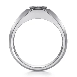 Outlet Gabriel & Co. 14K White Gold Diamond Mens Engagement Ring in High Polish Finish