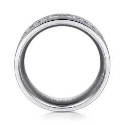 Gabriel & Co. 14K White Gold Diamond Men's Wedding Ring in Satin Finish