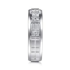 Online Gabriel & Co. 14K White Gold Diamond Men's Wedding Ring in High Polish Finish